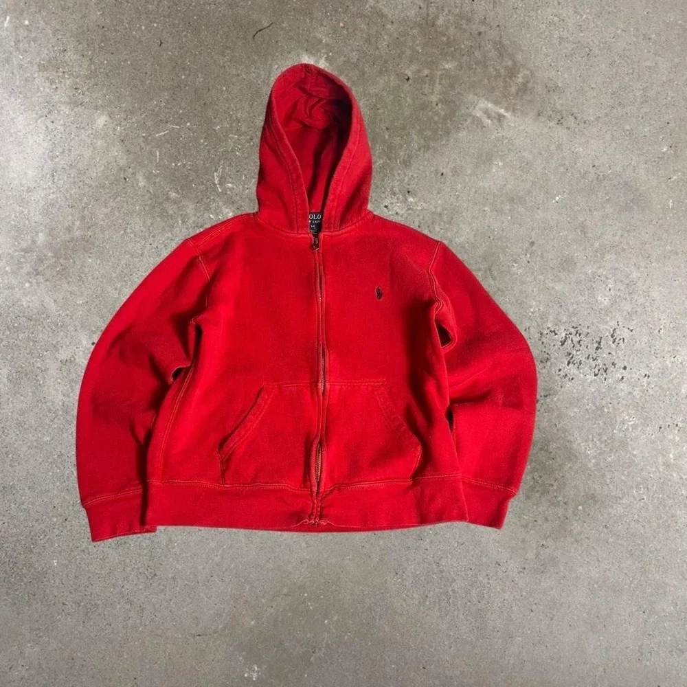 Polo Ralph Lauren Red Zip Up Hoodie